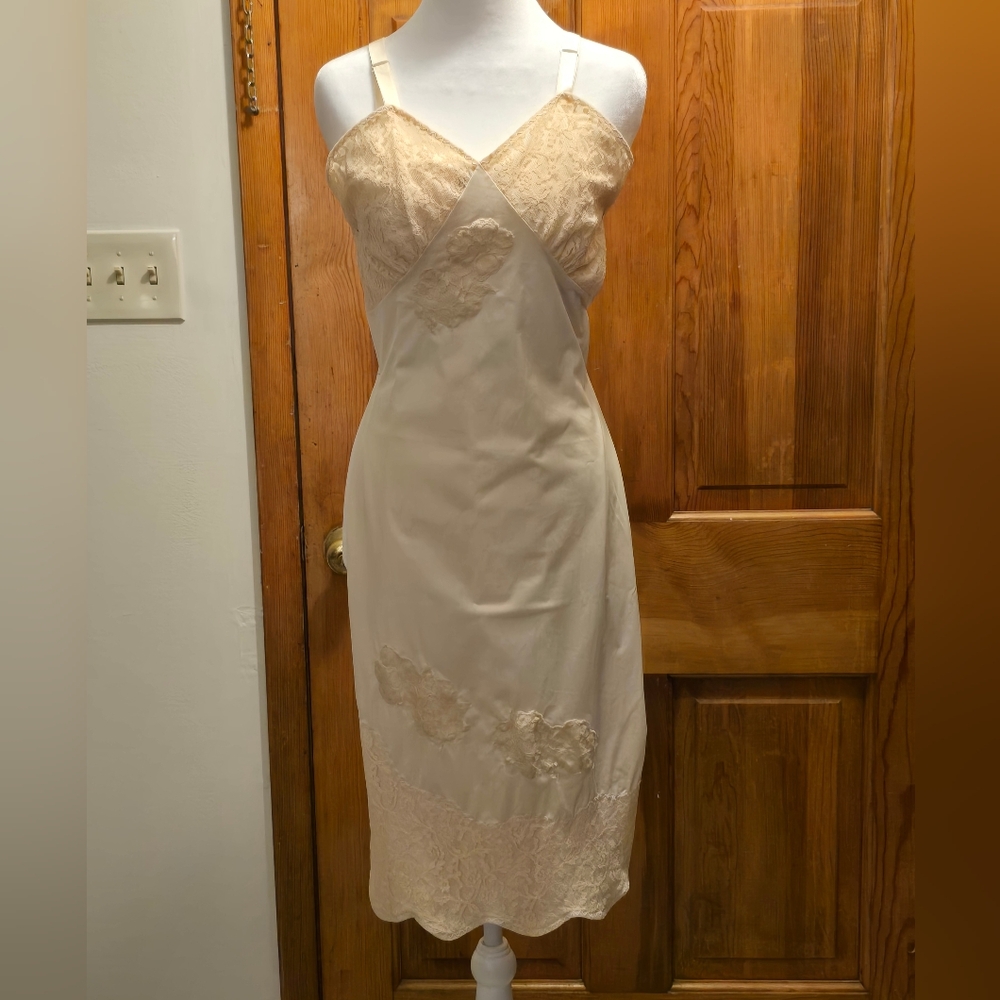 Vintage Slip or Dress With Lace Appliques